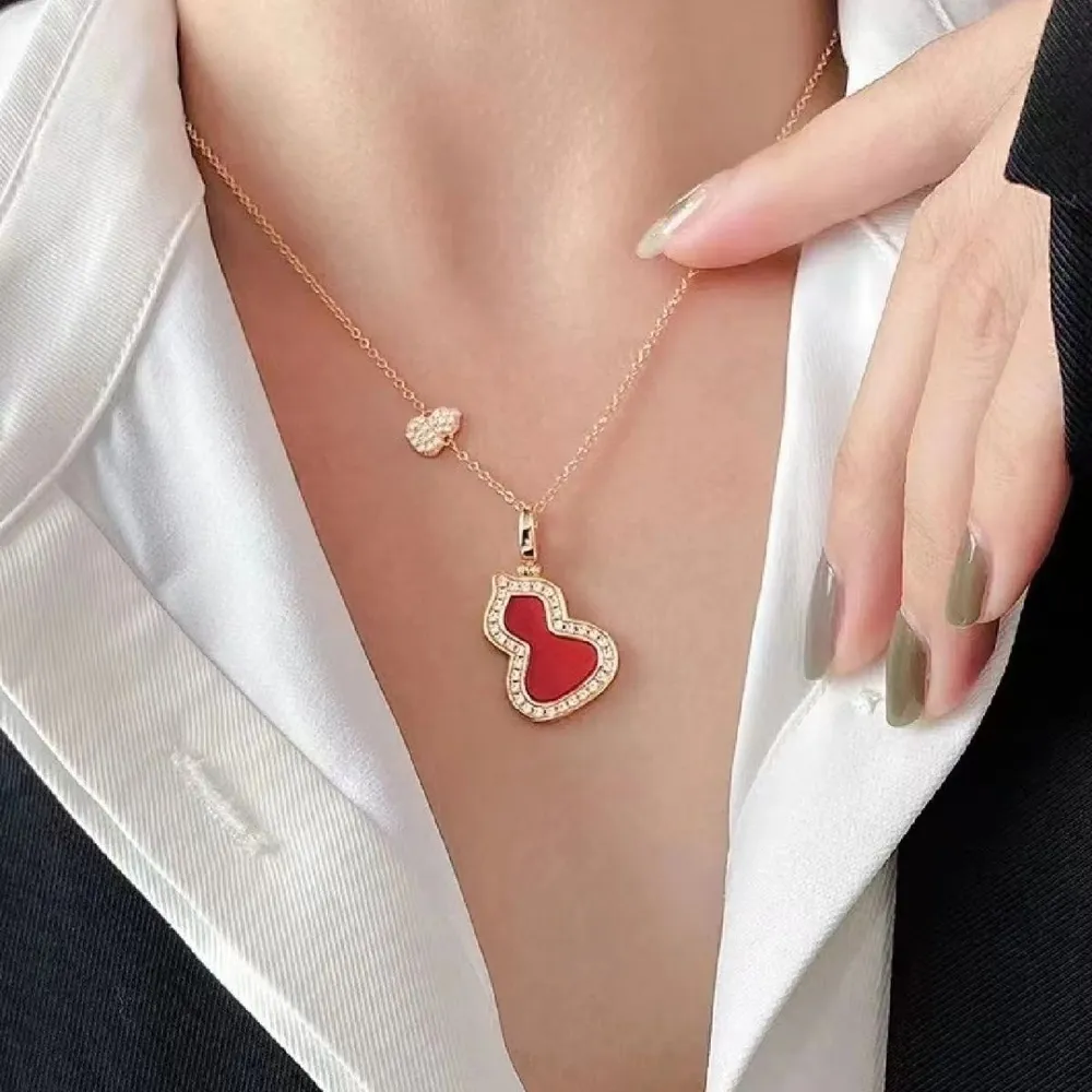 铜合金项链 顺丰包邮  经典葫芦女士项链气质镶钻轻奢坠链