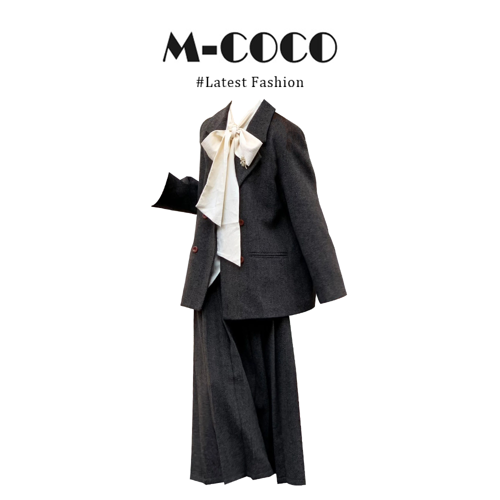 MARIE.COCO通勤气质减龄衬衫外套半身裙2025春秋慵懒风宽松三件套