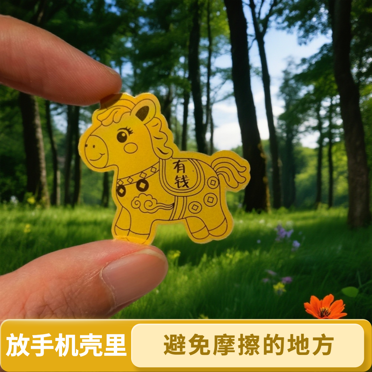 马年手机装饰】放手机壳里避免摩擦的地方 寓意创意手机贴不含金