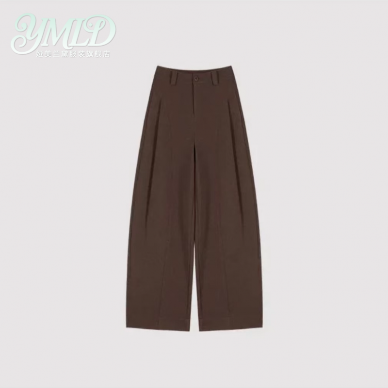 秋冬厚款呢子贝斯裤~糯感休闲裤垂感宽松直筒裤显瘦阔腿裤女