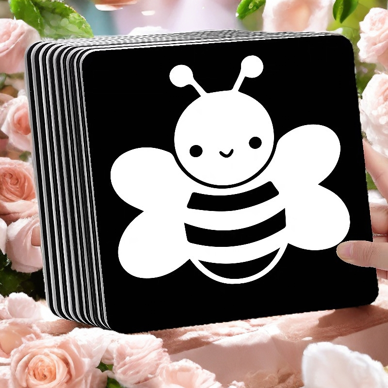 黑白卡片婴儿新生儿童宝宝训练视觉彩色追视卡早教玩具0到36个月