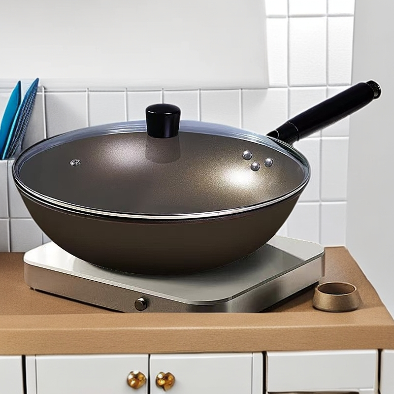 膳之厨/钛盾不粘锅 耐磨耐用 防烫木柄加大直径32cm 电堡电锅配件