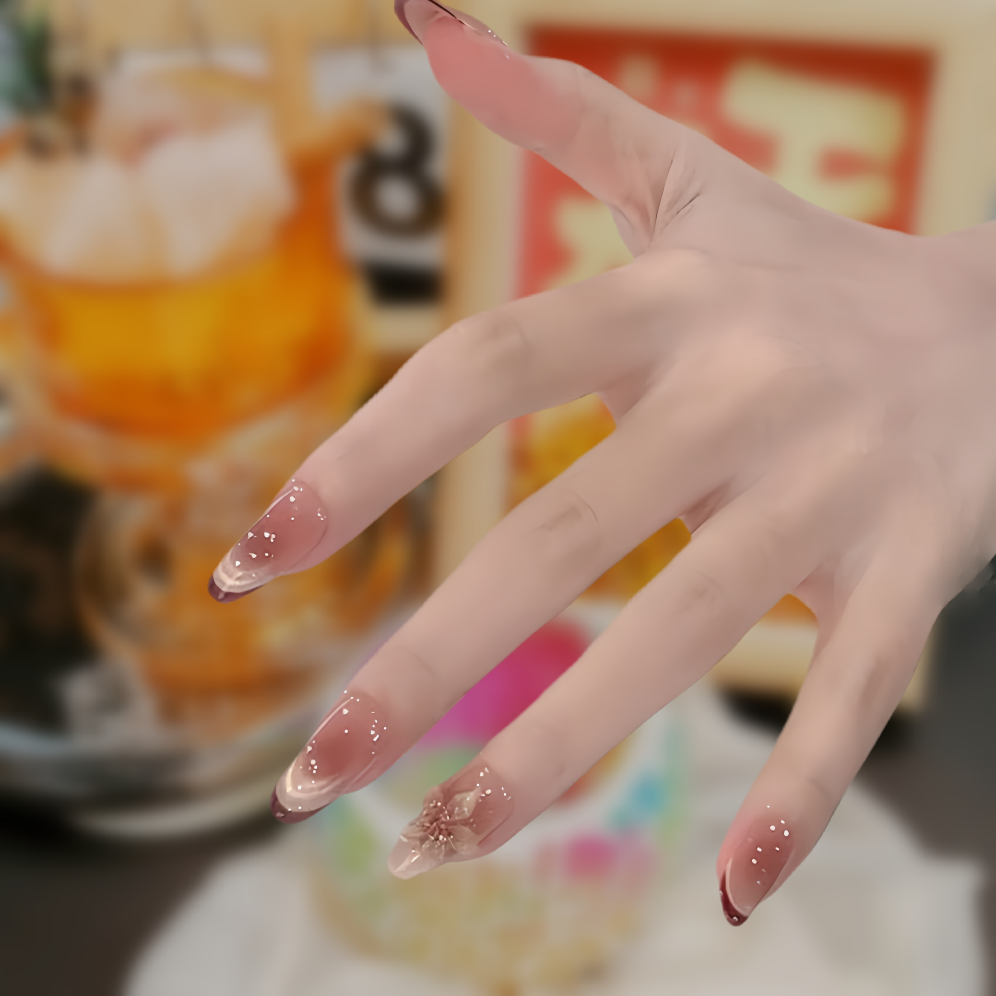 【花漾小姐】手工穿戴甲中长款穿戴式气质淑女新款猫眼美甲穿戴甲片