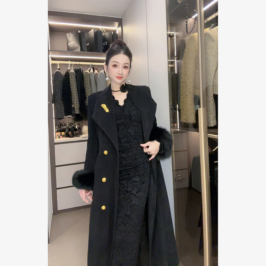 【送腰带】【送毛毛袖口】2025春秋新款气质长袖风衣3736外套女装