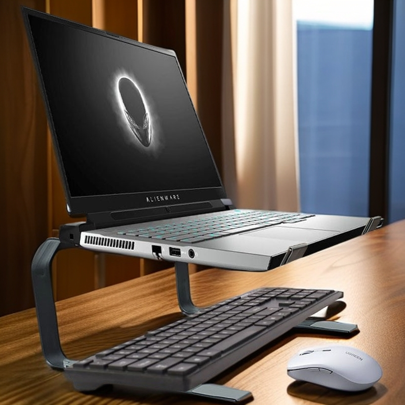 笔记本电脑支架金属稳固双层立式散热防颈椎增高托架悬空可放键盘