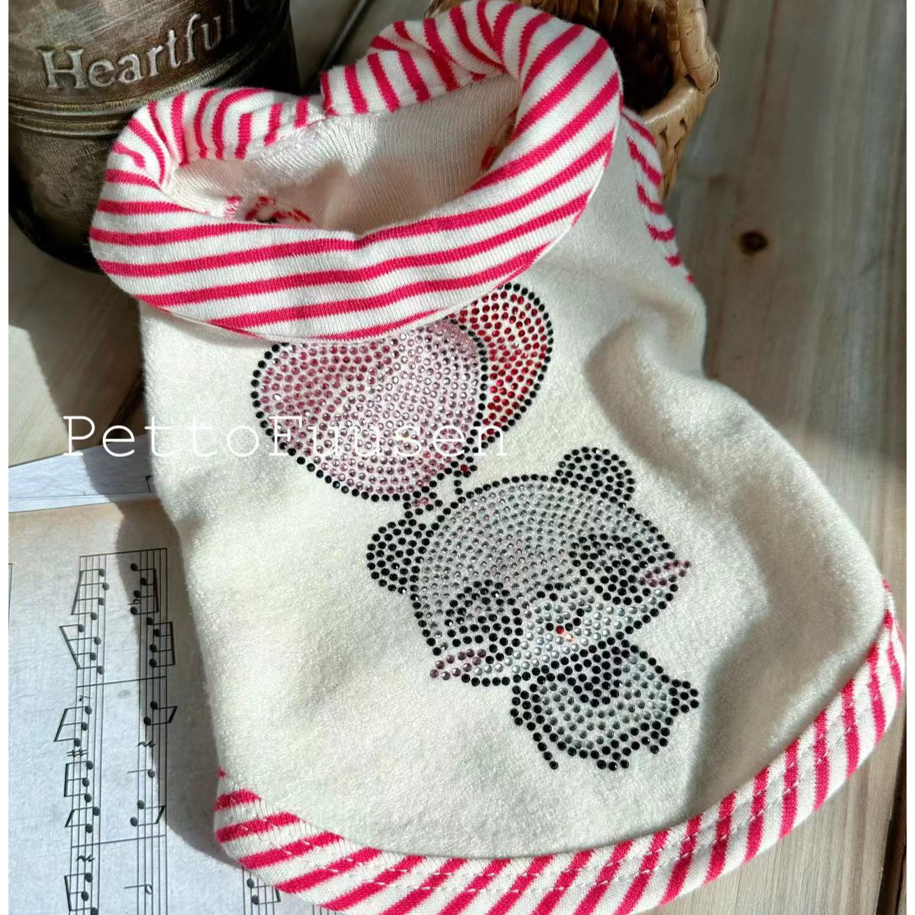 宠物服狗狗春款水手飘带领熊猫烫钻背心比熊西施约克