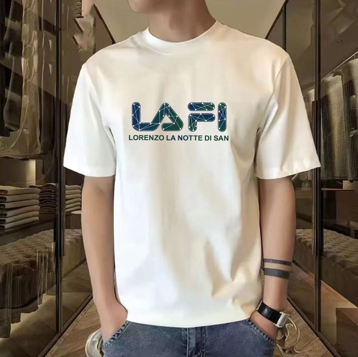 【LAFI】莱赛尔天丝T恤时尚休闲百搭宽松半袖简约潮流3026