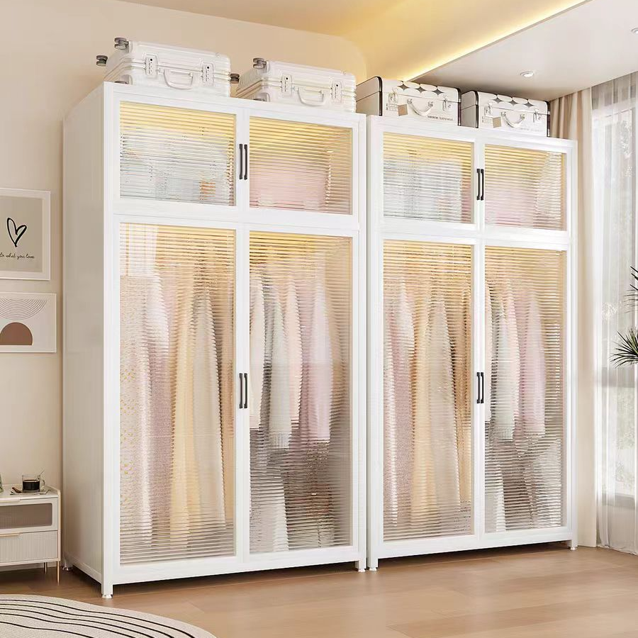 无甲醛小户型简易金属钢制衣柜卧室家用出租房宿舍专用收纳挂衣柜