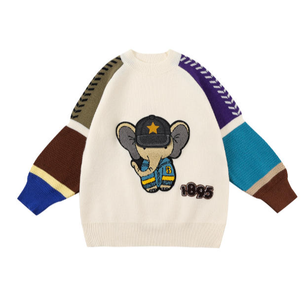 潮牌街头女装胖mm宽松慵懒风毛衣女秋冬圆领套头长袖针织衫上衣