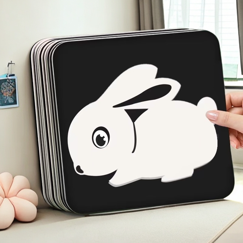 成长黑白卡早教卡0-18个月儿童视觉训练能力追视闪卡玩具双面护眼