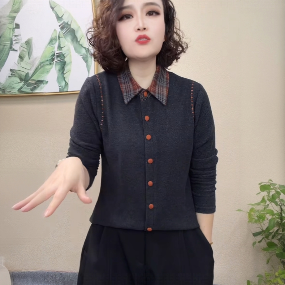 轻奢气质百搭长袖打底衫女双面澳绒加厚新款时尚内搭显瘦上衣