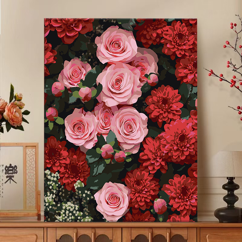 送30ml调和剂云端diy数字油画手工涂色减压治愈送礼丙烯装饰画