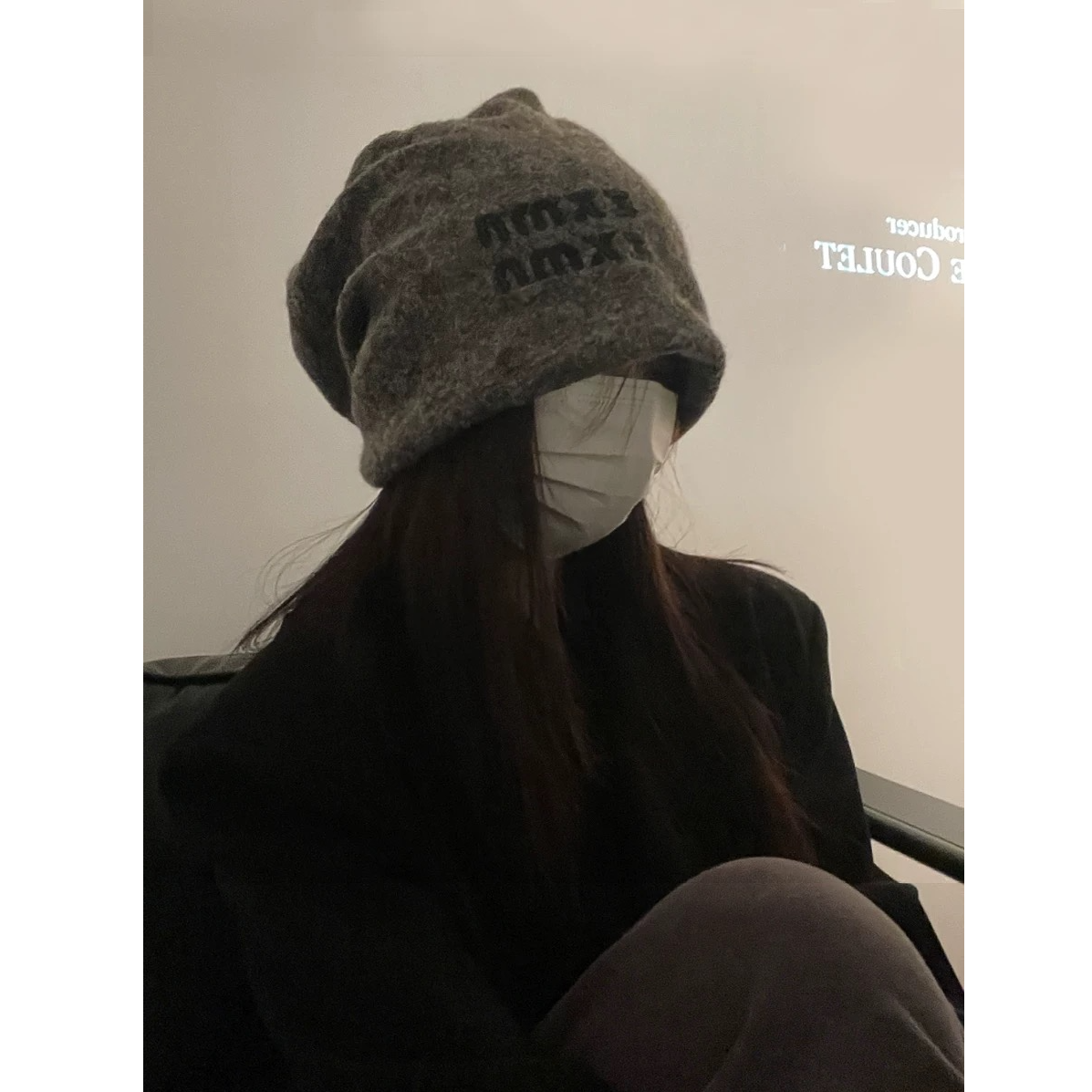 冷帽大头围女秋冬显脸小包头帽加厚保暖针织帽子毛线套头帽堆堆帽