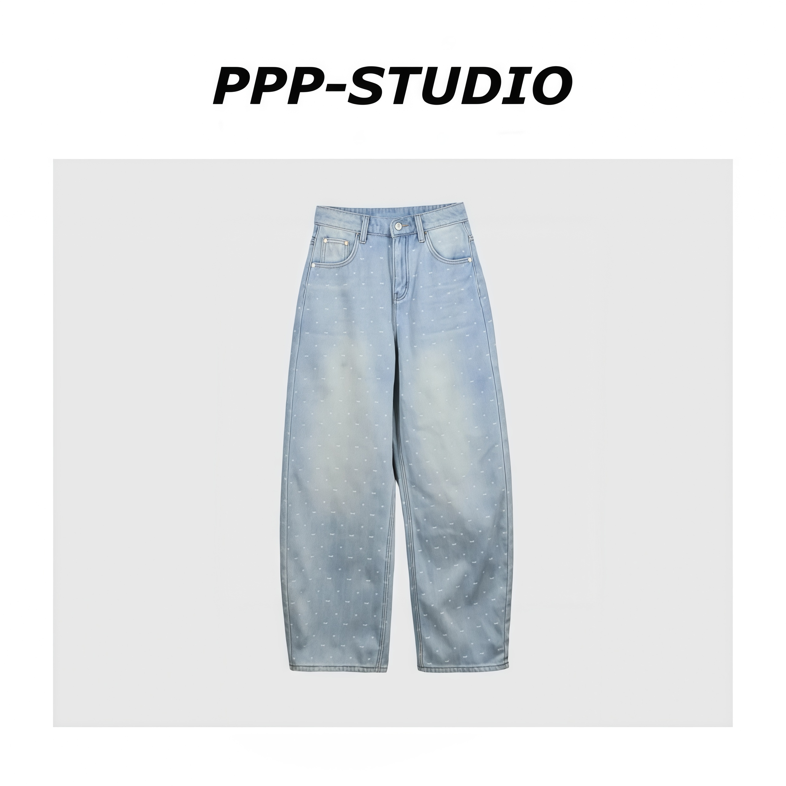 『PP-STUDIO』冬季新款时尚休闲简约宽松慵懒风中式裤子*20253347