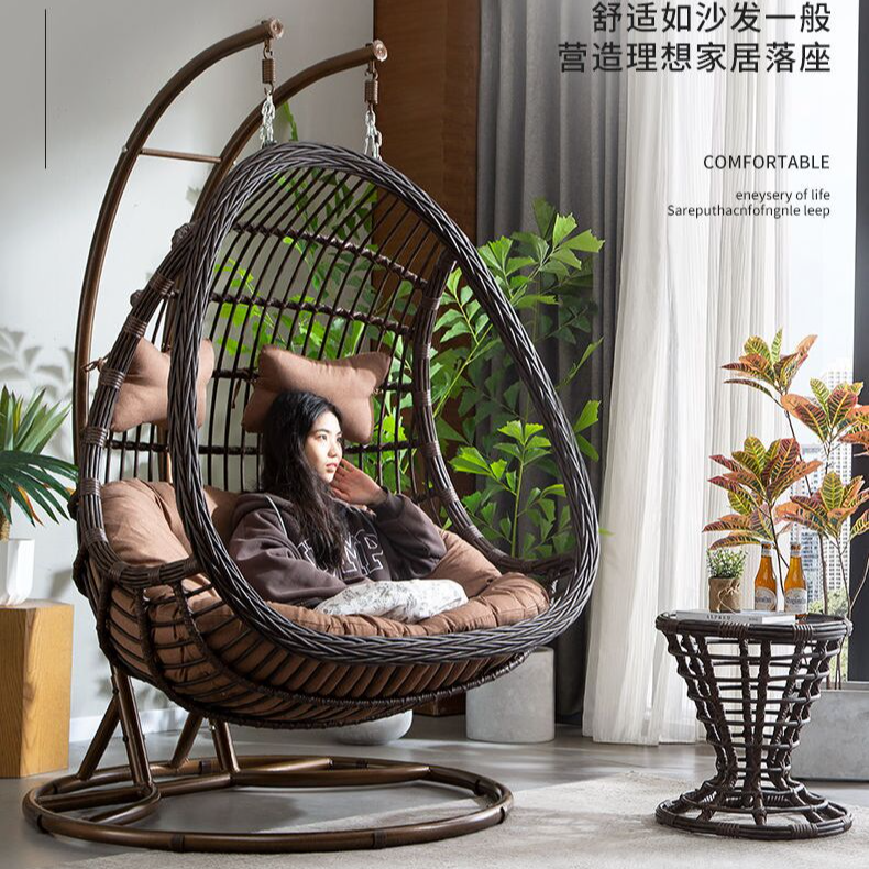 新品户外吊篮室内家用秋千摇篮吊椅阳台摇椅吊床网红吊兰懒人藤椅