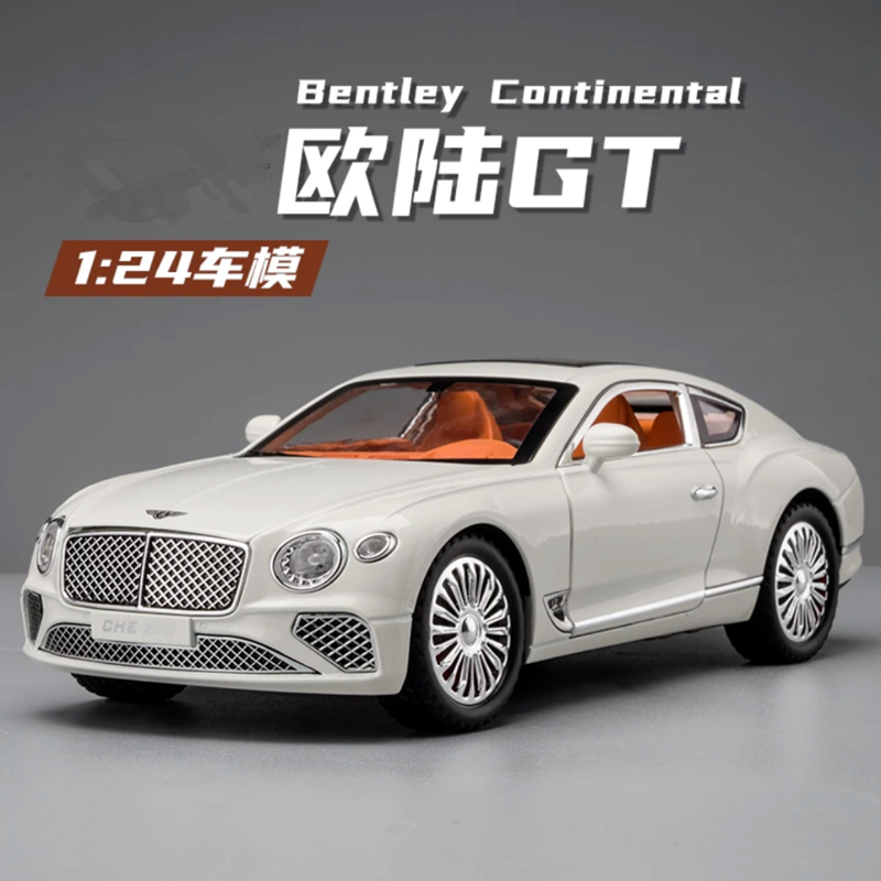 仿真1:24滨利欧陆GT合金汽车模型摆件声光回力车模男孩金属玩具车