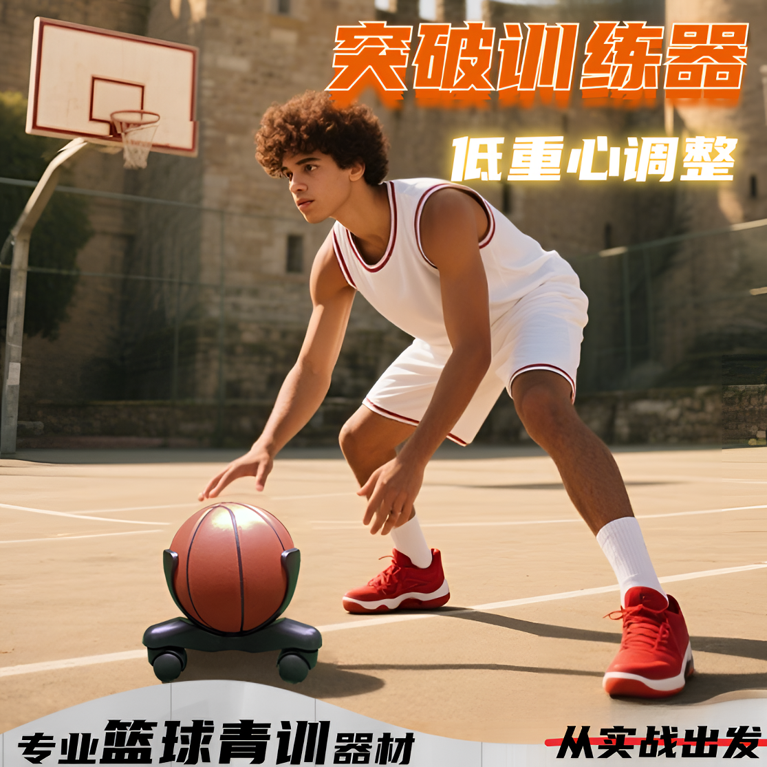 专业篮球训练器材突破教学辅助轮压重心滑动轮儿童成人运球器材
