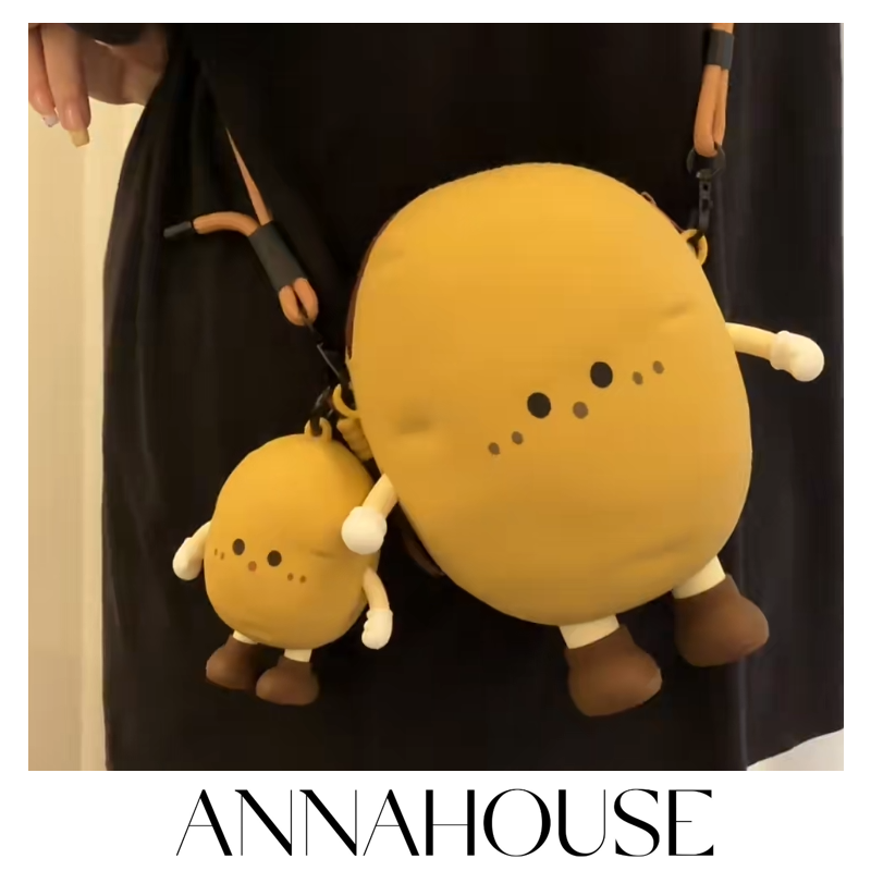 ANNAHOUSE土豆斜挎包蔬菜系列可爱零钱包单肩斜挎包创意手机包ZW