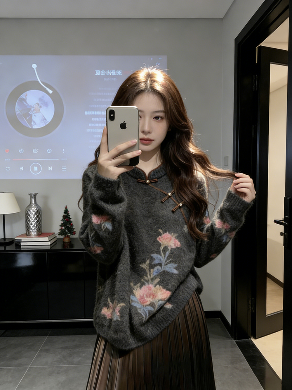 新中式国风毛衣女款2025新款慵懒高级感针织可外穿内搭上衣女秋冬