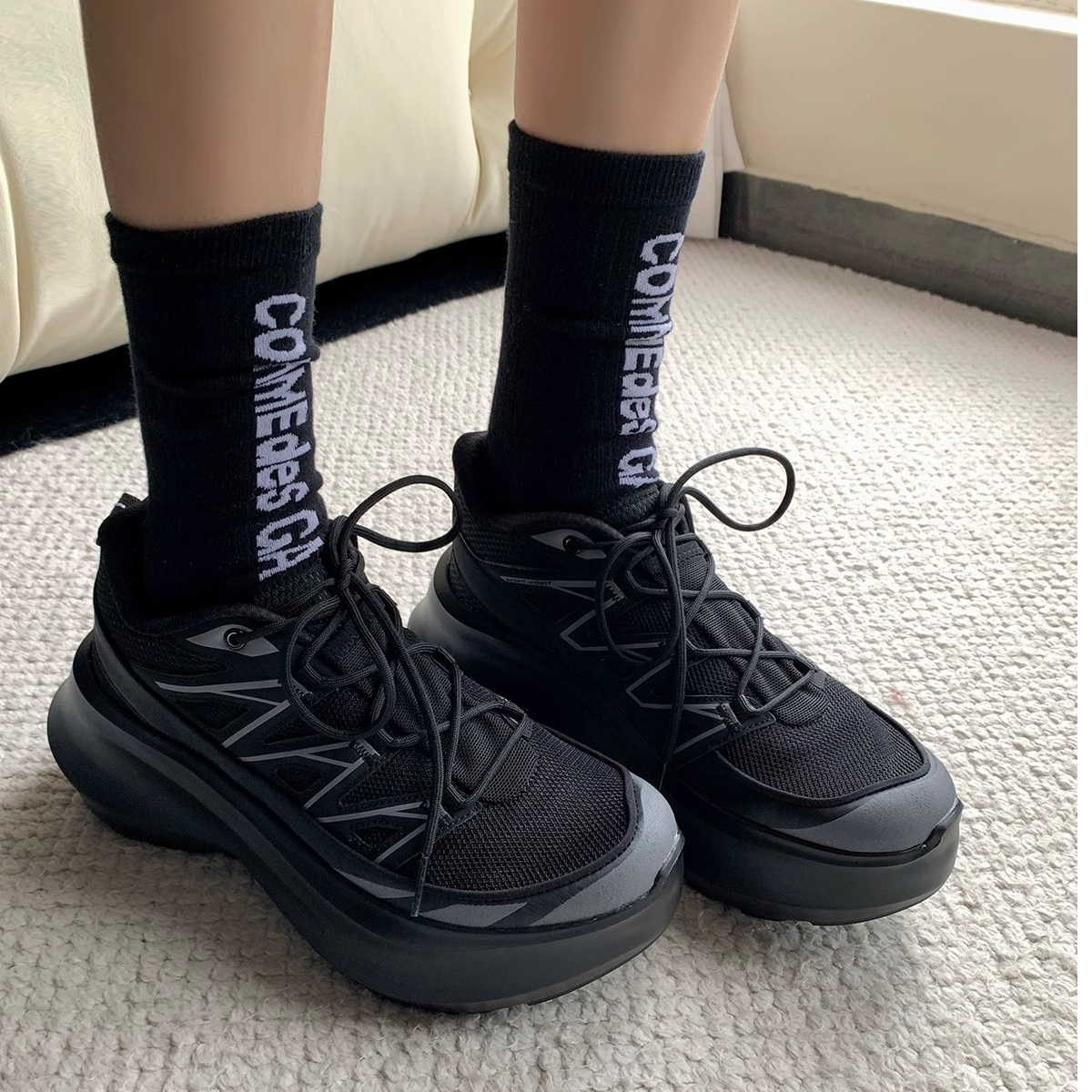 【6厘米】运动休闲鞋透气轻盈百搭增高厚底小白鞋2025新款老爹鞋女