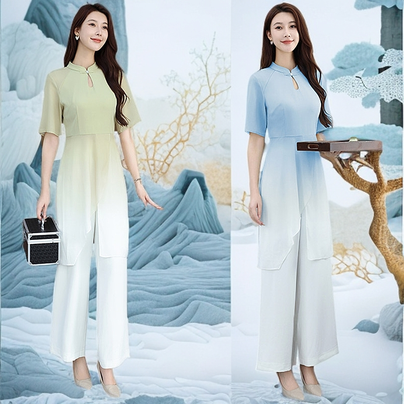 新款采耳师SPA足疗会所足浴技师工作服美容师养生馆气质按摩套装