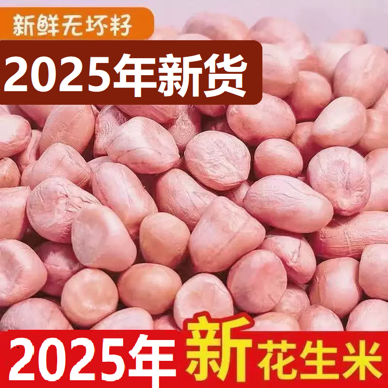 2025新上市新鲜大白沙粉红皮白沙花生米10斤5斤3斤