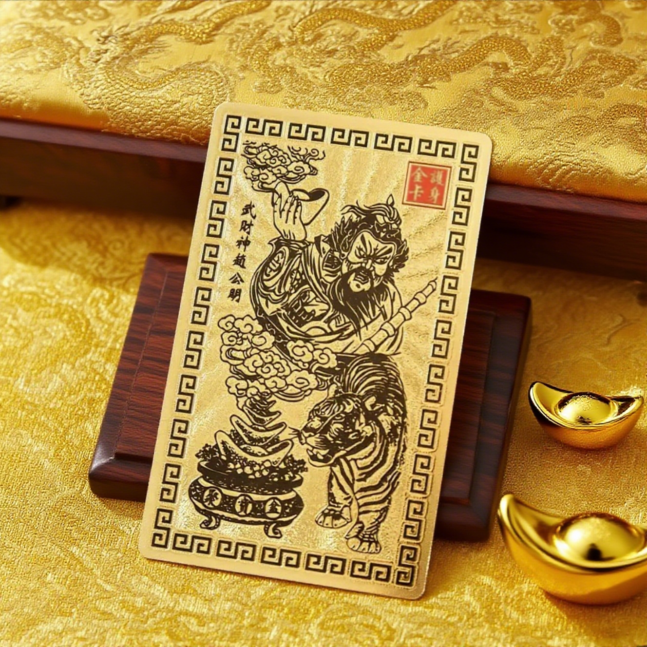 【先生推荐】巳蛇年新款武财神赵公明金属卡片可随身携带当作礼物送
