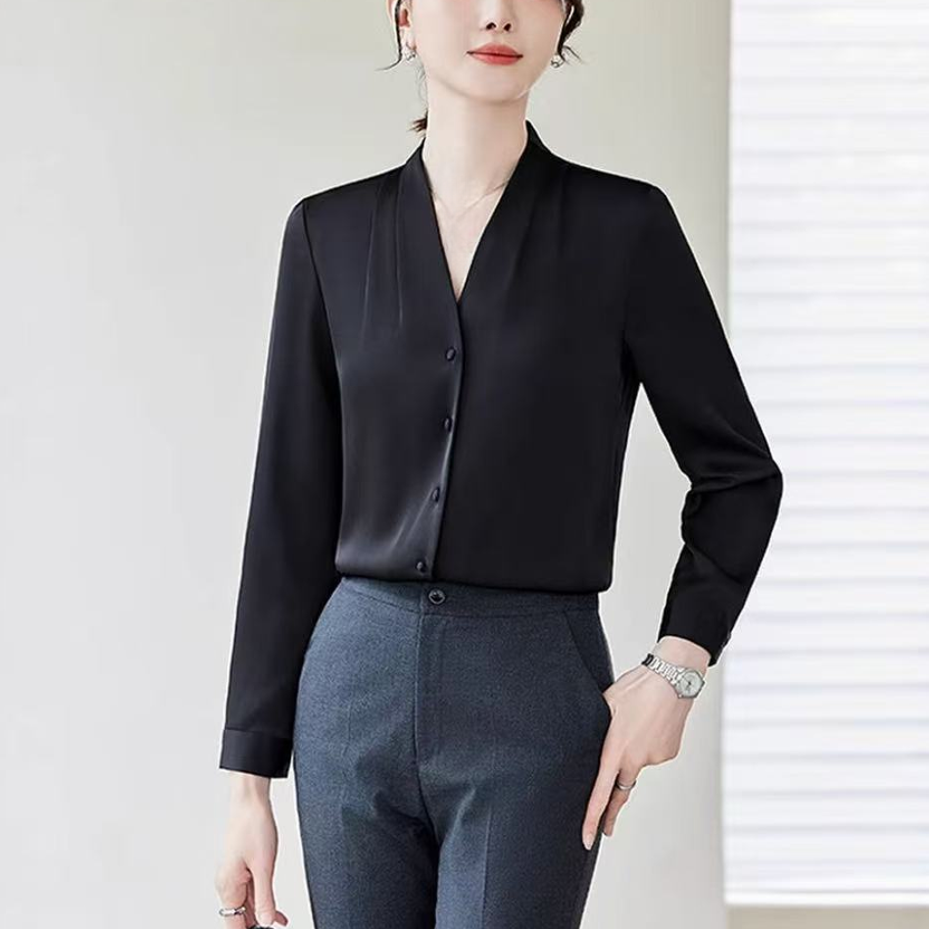 长袖开衫女春夏款新款衬衣领气质女神范设计感上衣