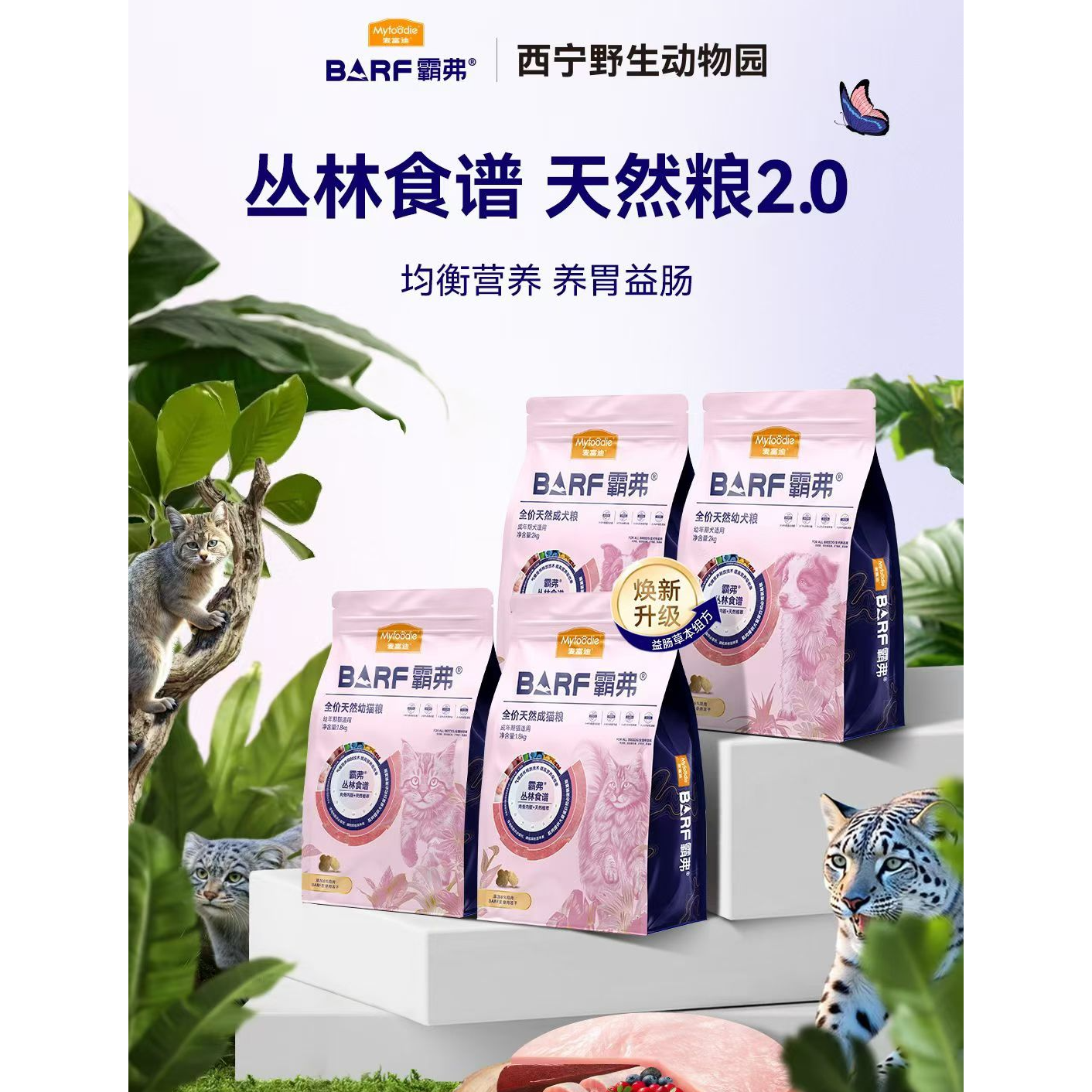 BARF/霸弗猫粮麦富迪丛林食谱冻干成猫幼猫全价天然升级2.0健康营
