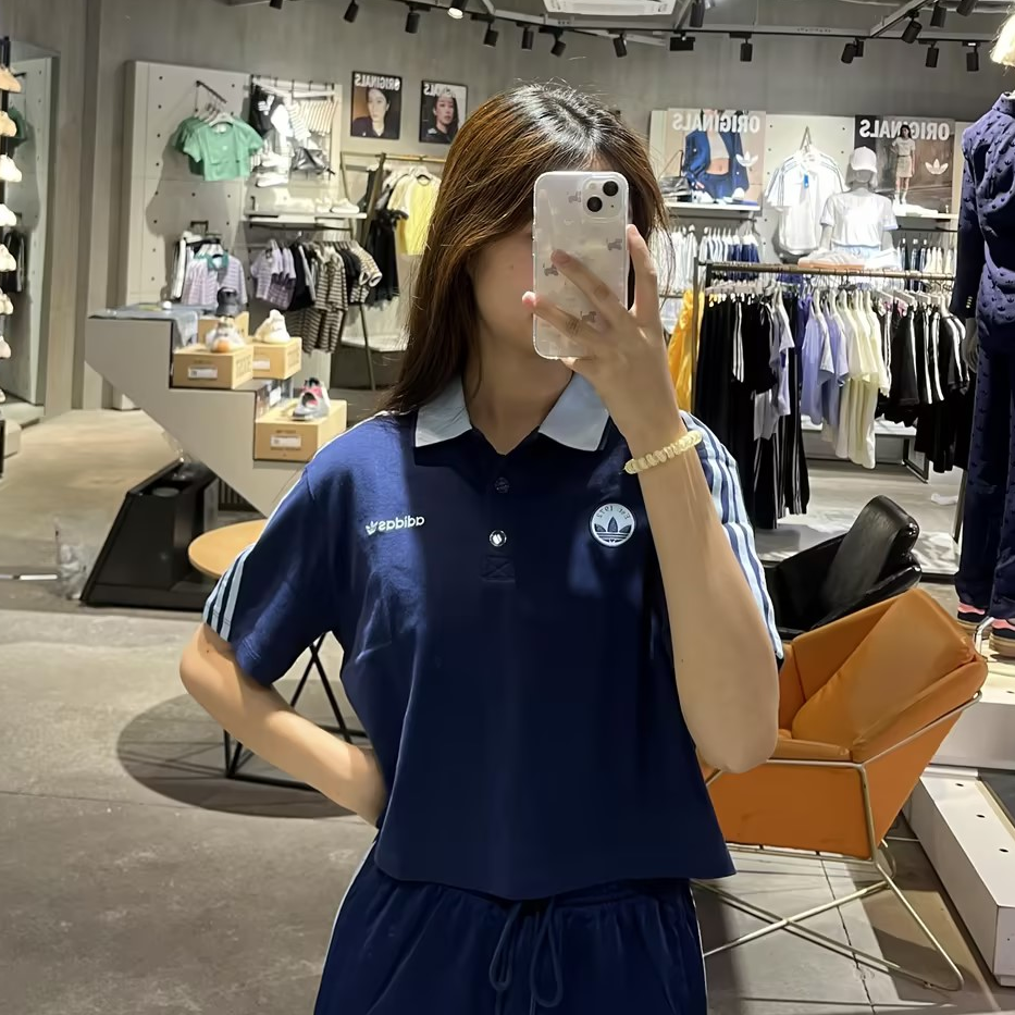 【滔搏运动】adidas阿迪达斯女子短袖短款运动百搭POLO衫IX3543
