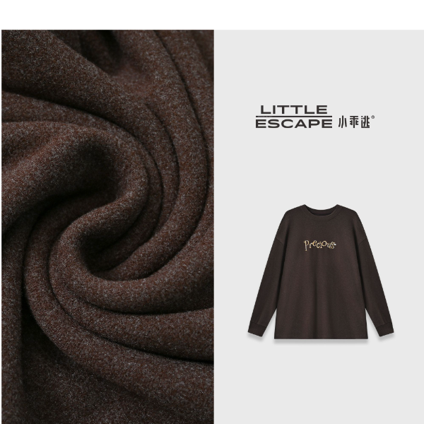 小乖逃GD双色！深灰咖色圆领卫衣字母PR潮流宽松秋冬百搭款S25726