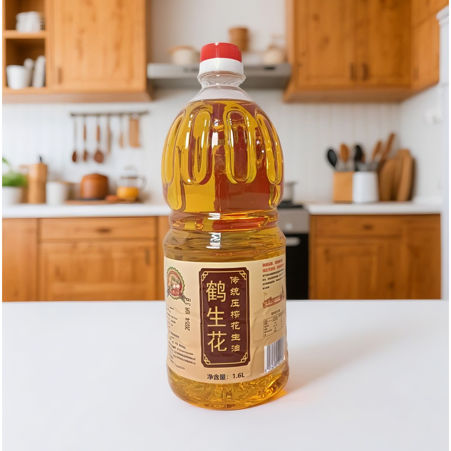 鹤生花传统压榨花生油物理压榨食用油