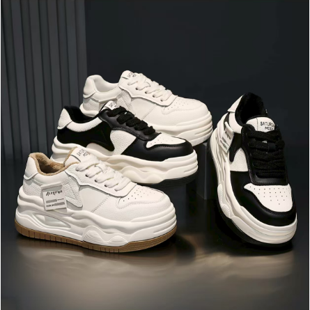 殊彩6cm厚底增高休闲板鞋2025秋季新松糕底小个子熊猫百搭小白鞋