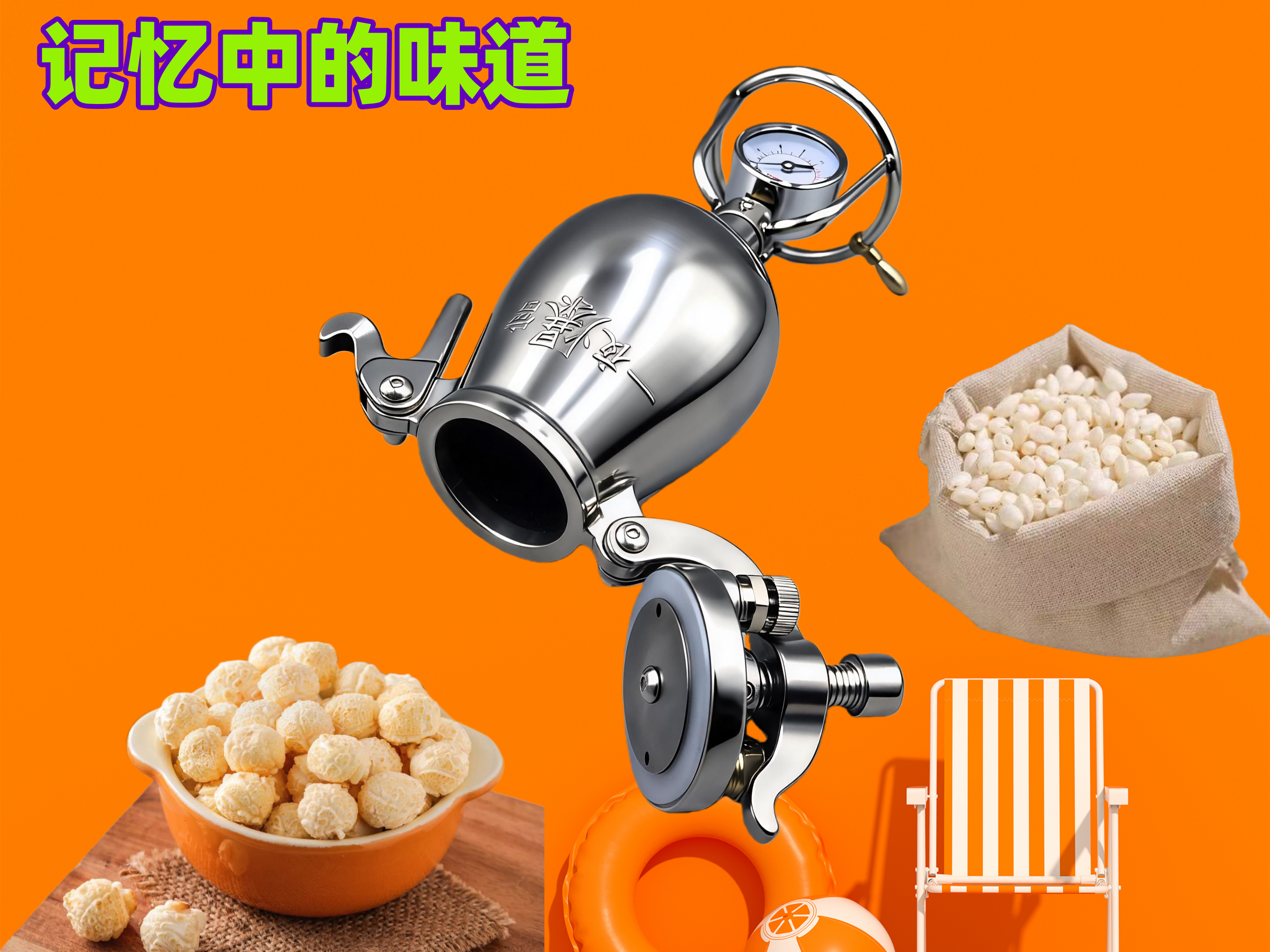 爆百谷  小型家用爆米花机 厨房DIY工具