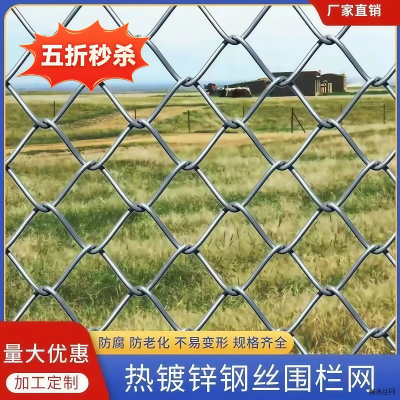 热镀锌铁丝网围栏养殖勾花网养鸡钢丝网果园护栏网格圈牛羊隔离网