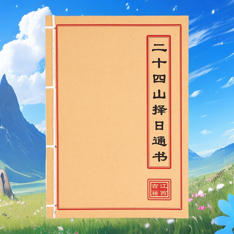 二十四山择日通书 彩色手工线装 民间古书籍