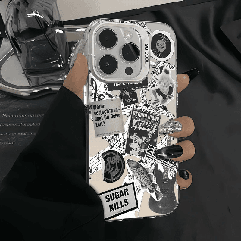 彩色磨砂吉他海报适用苹果15华为oppo小米14vivo手机壳iphone1312