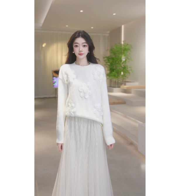 Basic House/百家好新款时尚百搭减龄长袖毛衣  B0824B5K082