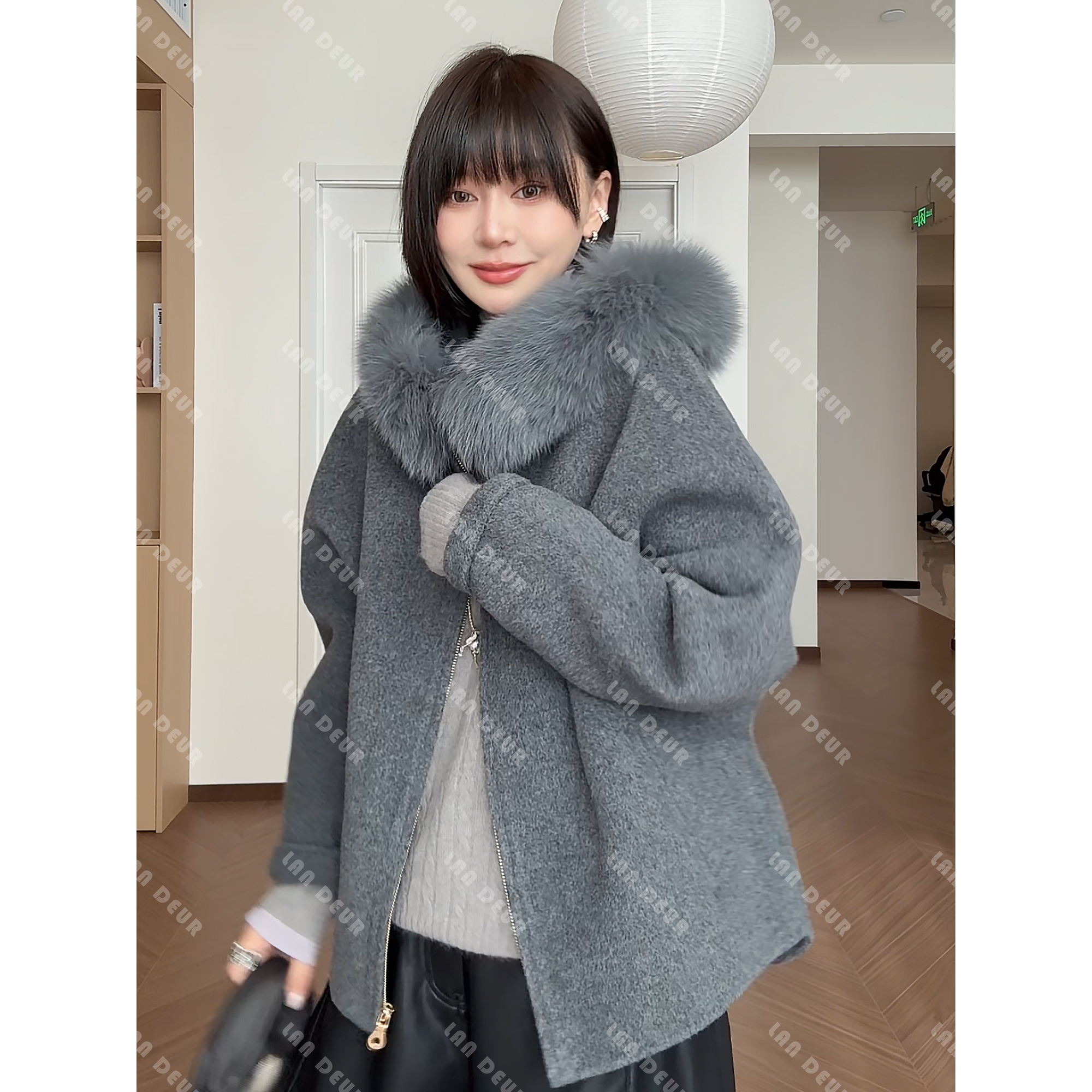 【半熟摩卡】时尚百搭宽松气质慵懒高级感韩版秋冬毛呢外套女