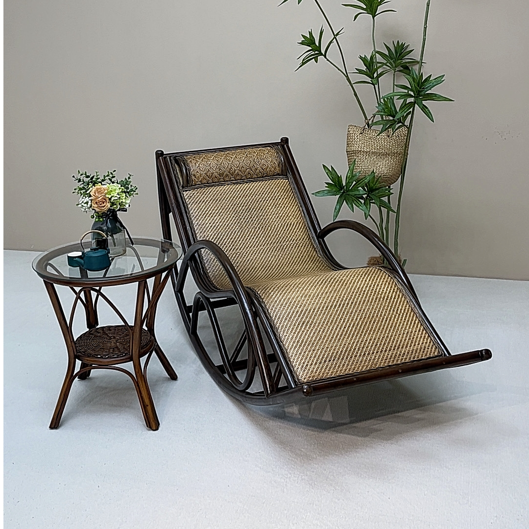 荣腾阁真藤椅摇椅躺椅摇摇椅午休藤编老人阳台家用休闲懒人逍遥椅