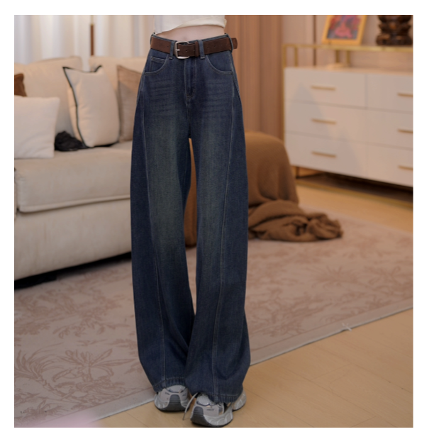 马克华菲女装秋冬季加绒加厚休闲弯刀牛仔裤长裤F54022A977 aa