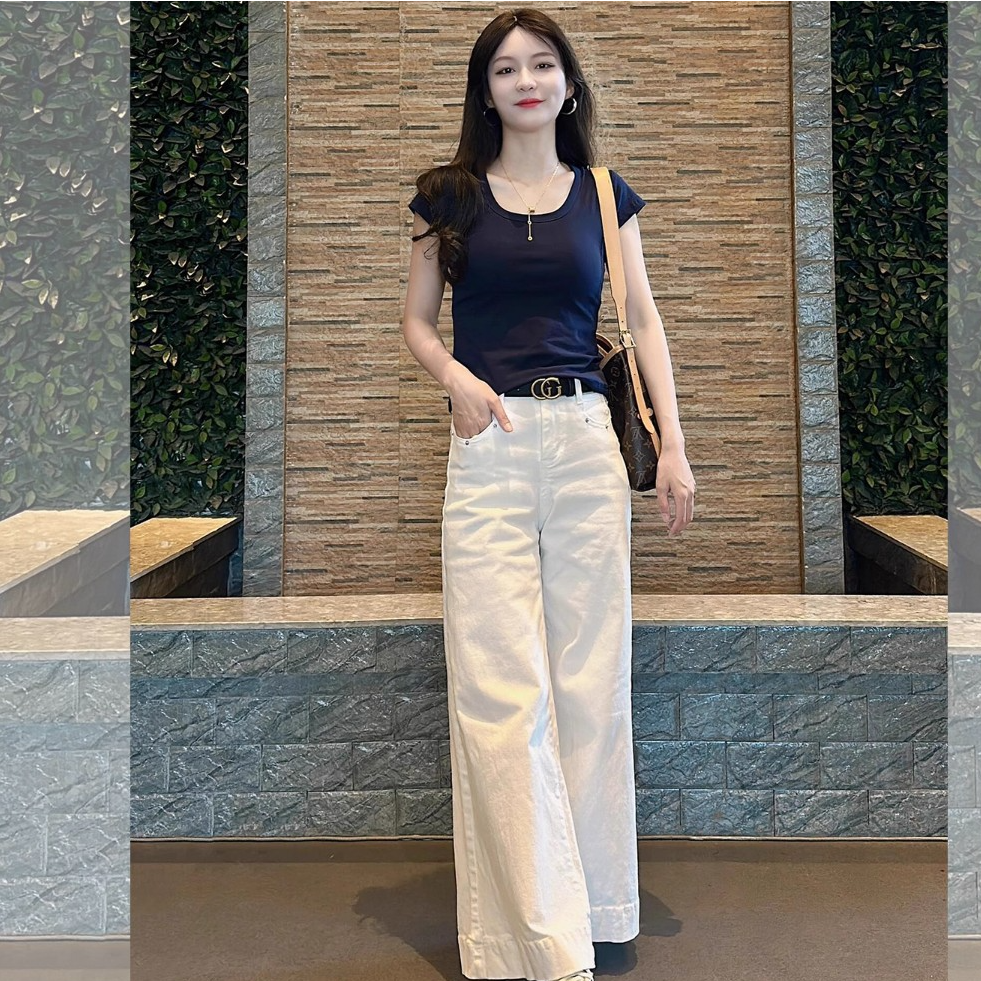 2025年新款夏装一整套多巴胺独特别致漂亮短袖上衣阔腿裤两件套装
