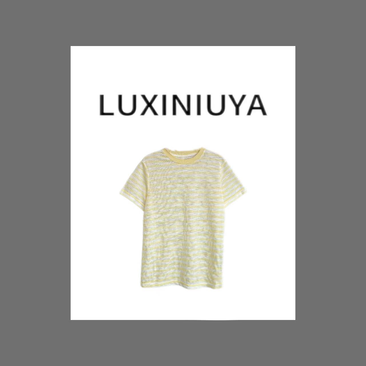 【LUXINIUYA】新款百搭条纹设计感宽松T恤#CX3134