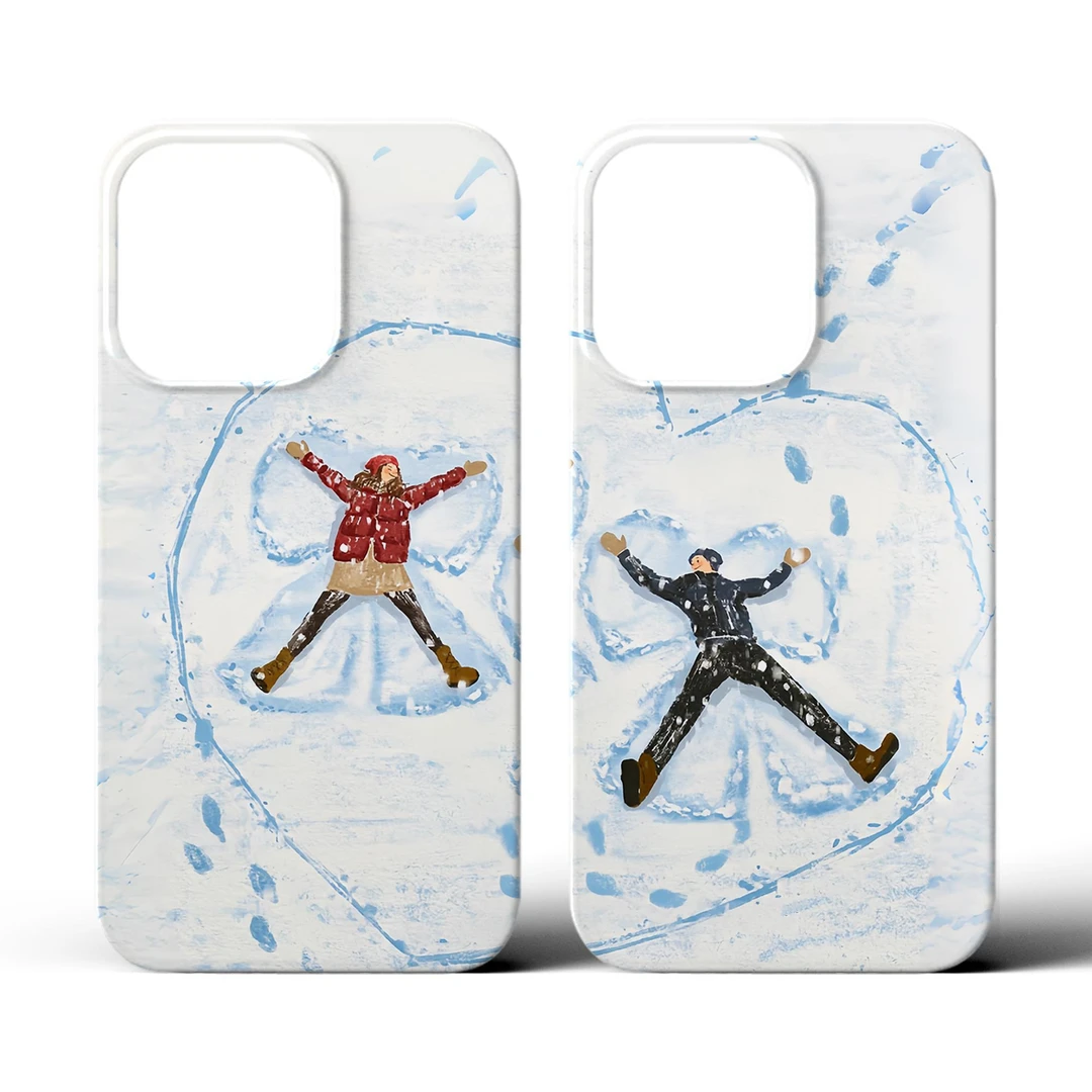 欧克里里雪地情侣手机壳冬天适用iphone16promax苹果15油画13软12