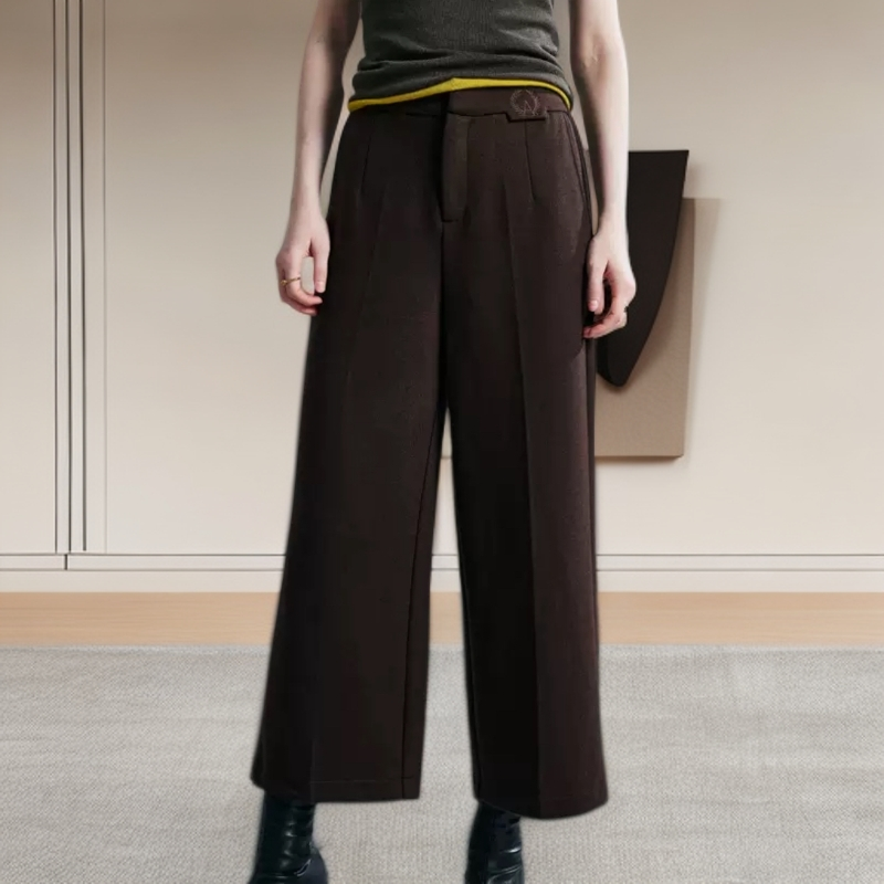 【1000裤子】薇乐女装高弹显瘦秋冬复古休闲裤阔腿裤九分