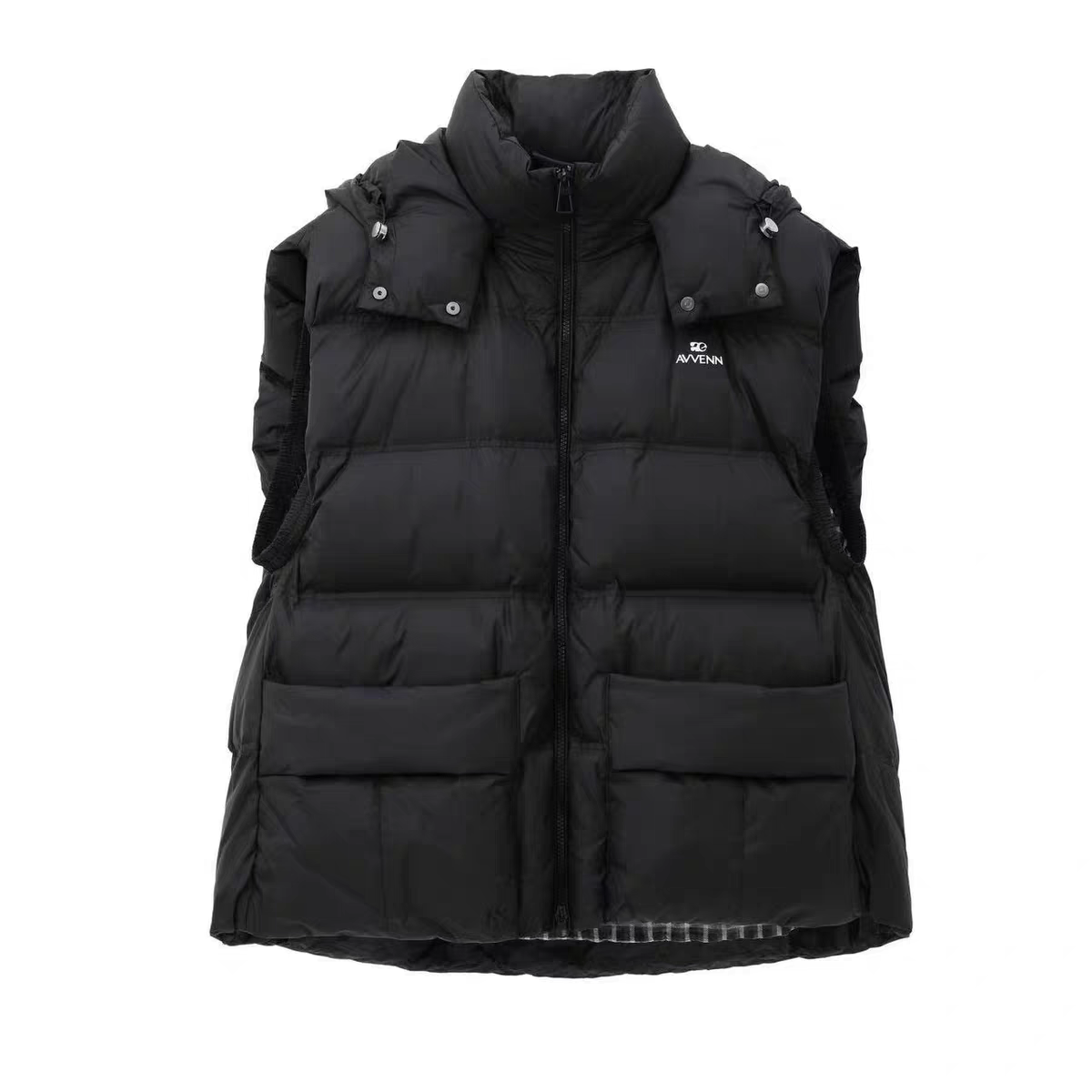 AVVENN 25冬季新品短款连帽女马夹厚款时尚常规款长款运动