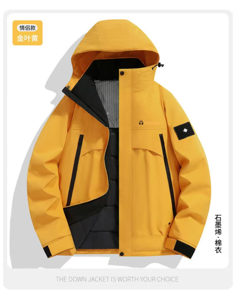 Tiannade男女同色情侣棉衣臂章锦纶内里保暖冬季通勤工装棉衣8629