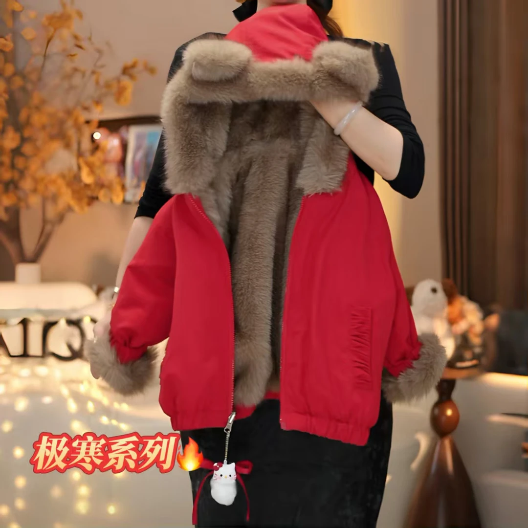 mxda09女童双面穿派克服外套秋冬款2025新款洋气女宝童装加绒保暖