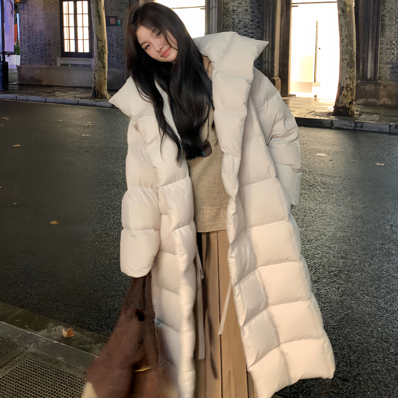 2025年新款冬季立领棉服女时尚宽松小个子中长款加厚保暖棉衣外套