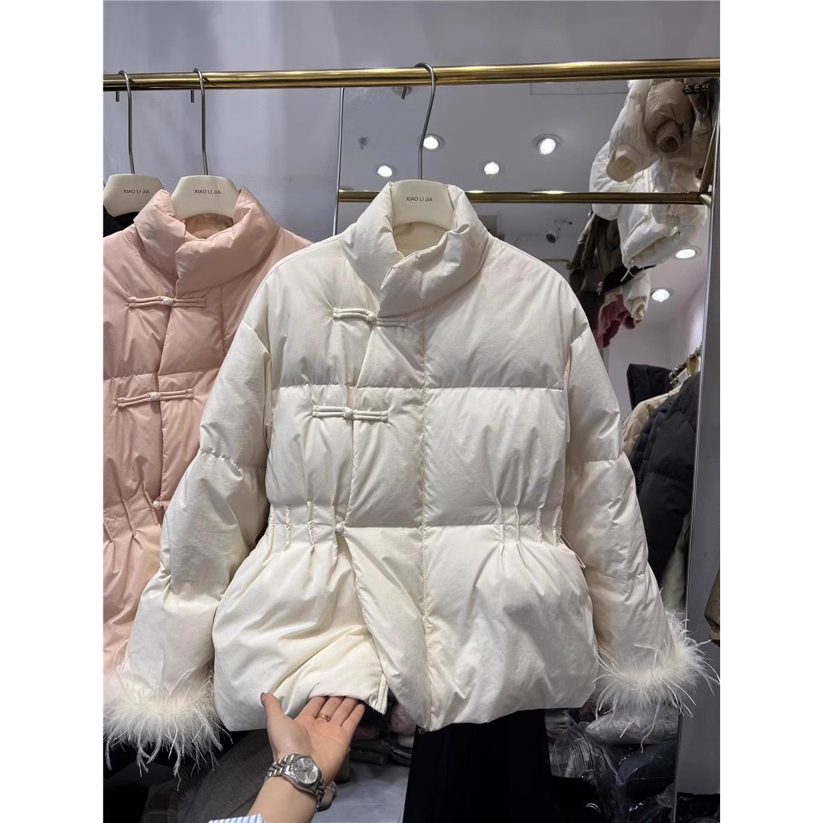 9493法式小香风棉服女短款2024冬季新款设计拼接长袖收腰加厚外套